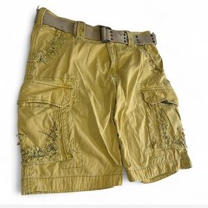 Baggy Cargo Shorts | Jet Lag Men's Organic Cotton Sanforized Size 40 Yellow
